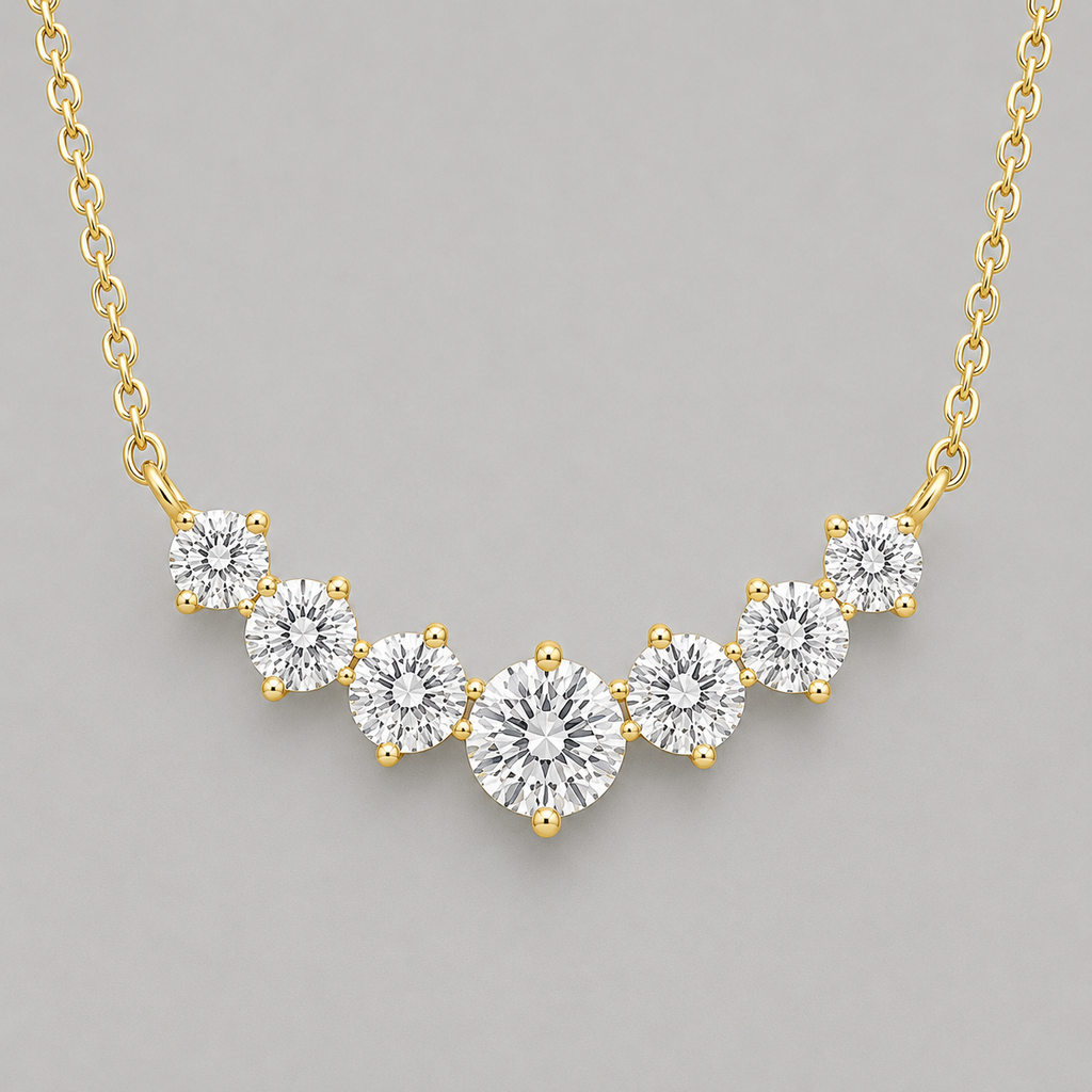 Sterling Silver Graduated Seven-Stone Necklace