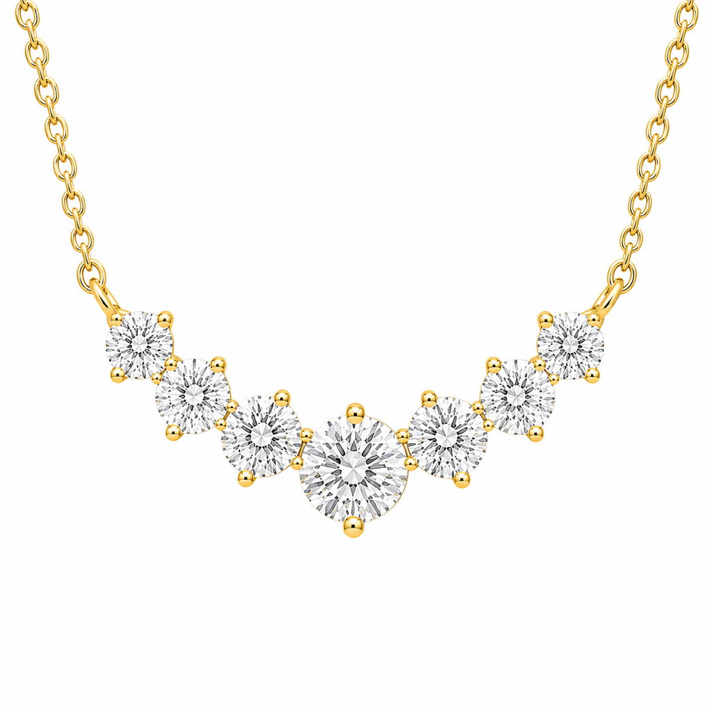 Sterling Silver Graduated Seven-Stone Necklace