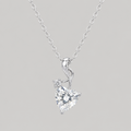Sterling Silver Heart Ribbon Necklace