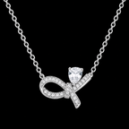 Pavé Bow Moissanite Necklace