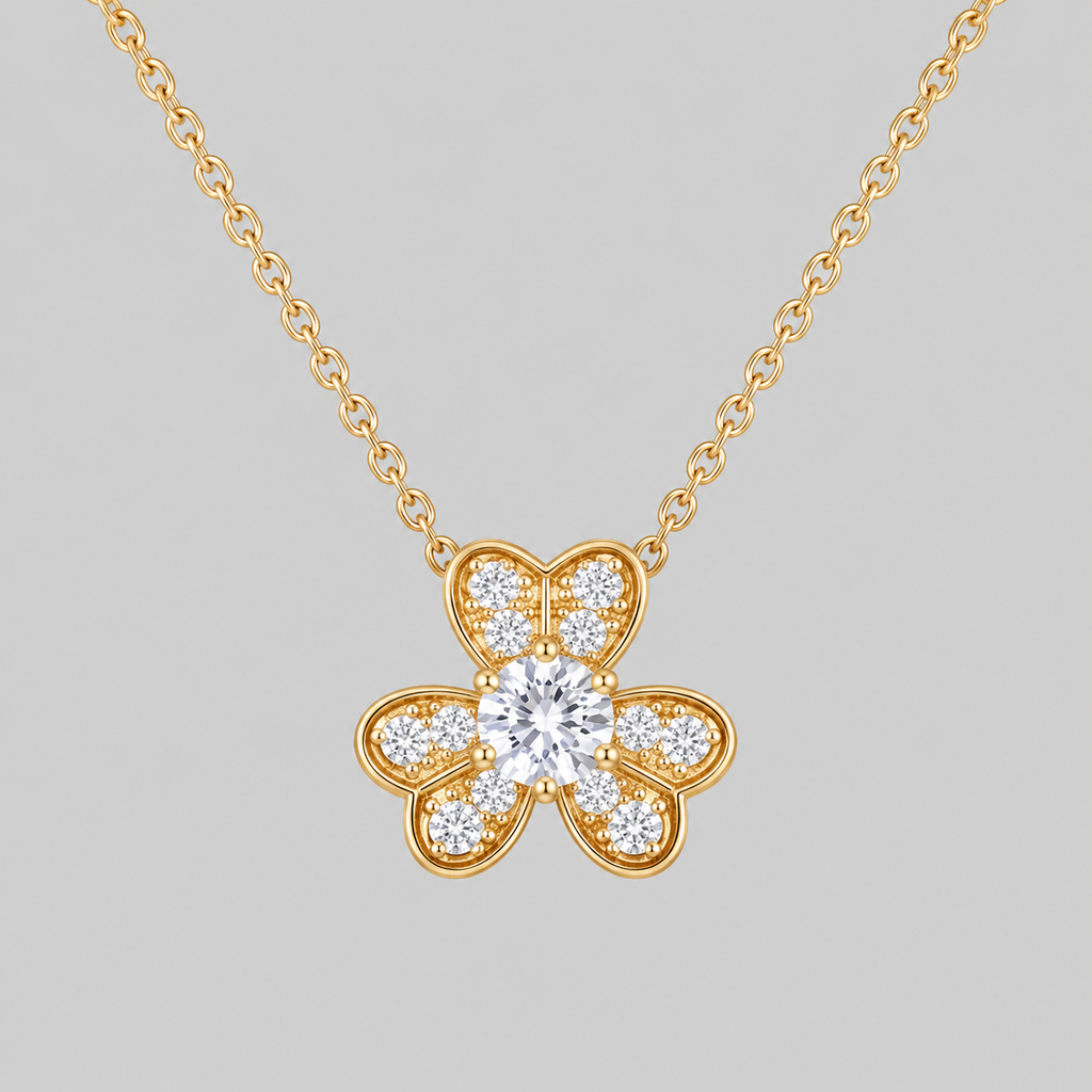 Sterling Silver Gold Blossom Necklace