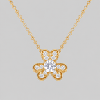 Sterling Silver Gold Blossom Necklace