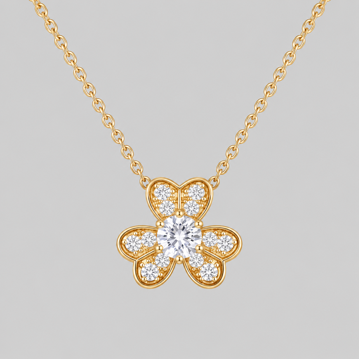 Sterling Silver Gold Blossom Necklace