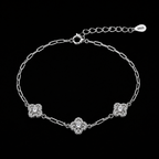 S925 Moissanite Floral Link Bracelet