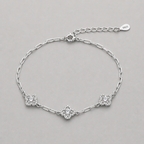 S925 Moissanite Floral Link Bracelet