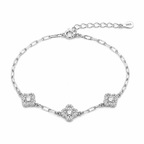S925 Moissanite Floral Link Bracelet