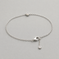 Modern Bezel-Set Silver Chain bracelet