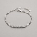 Modern Silver Crystal Bar Bracelet