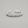 Integrated Crystal Twisted Silver Ring
