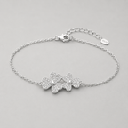 Elegant Crystal Flower Chain Bracelet