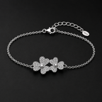 Elegant Crystal Flower Chain Bracelet