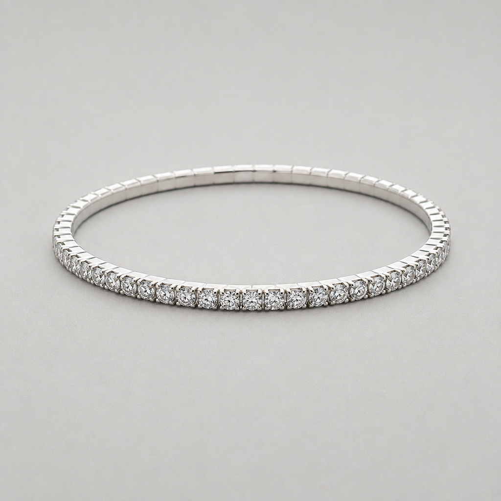 Classic Silver Crystal Line Bracelet