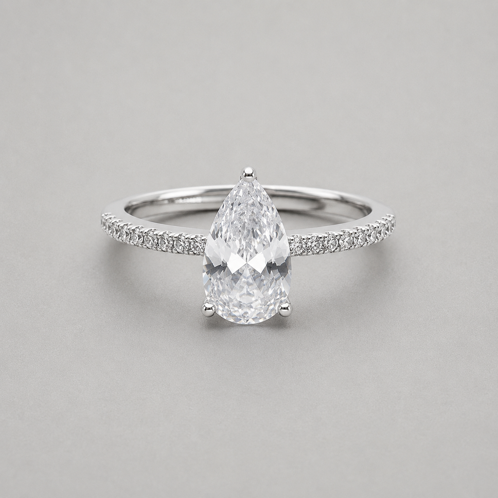 Elegant Pear-Cut Solitaire Band