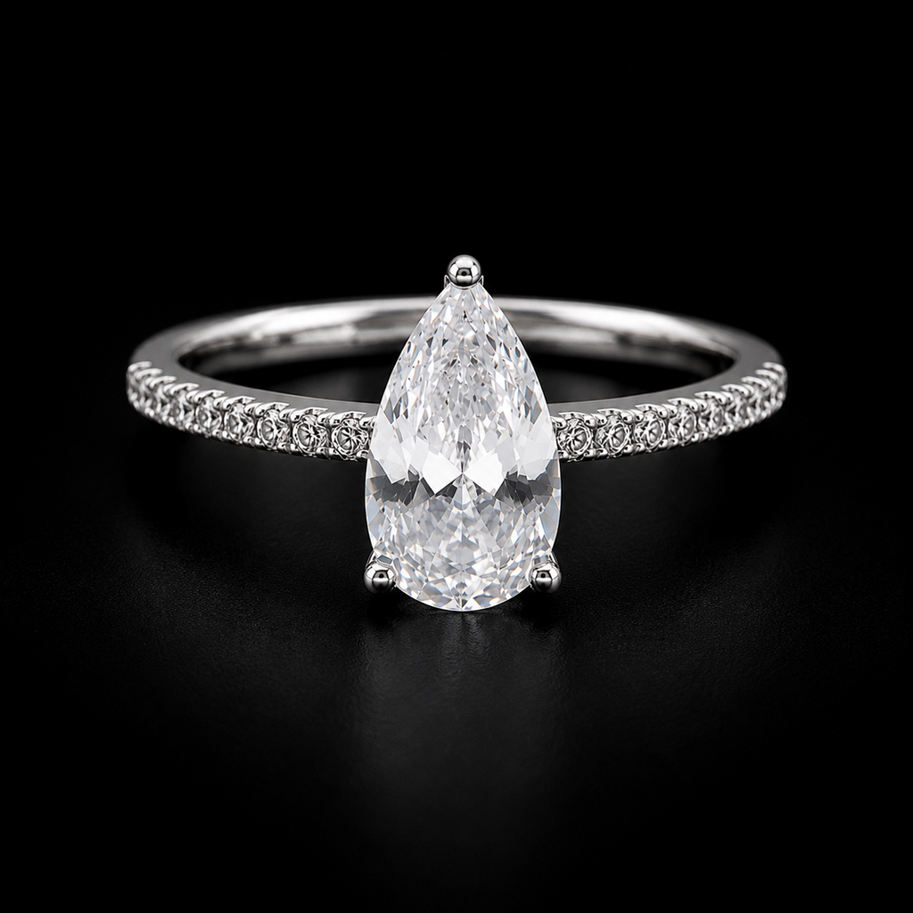 Elegant Pear-Cut Solitaire Band