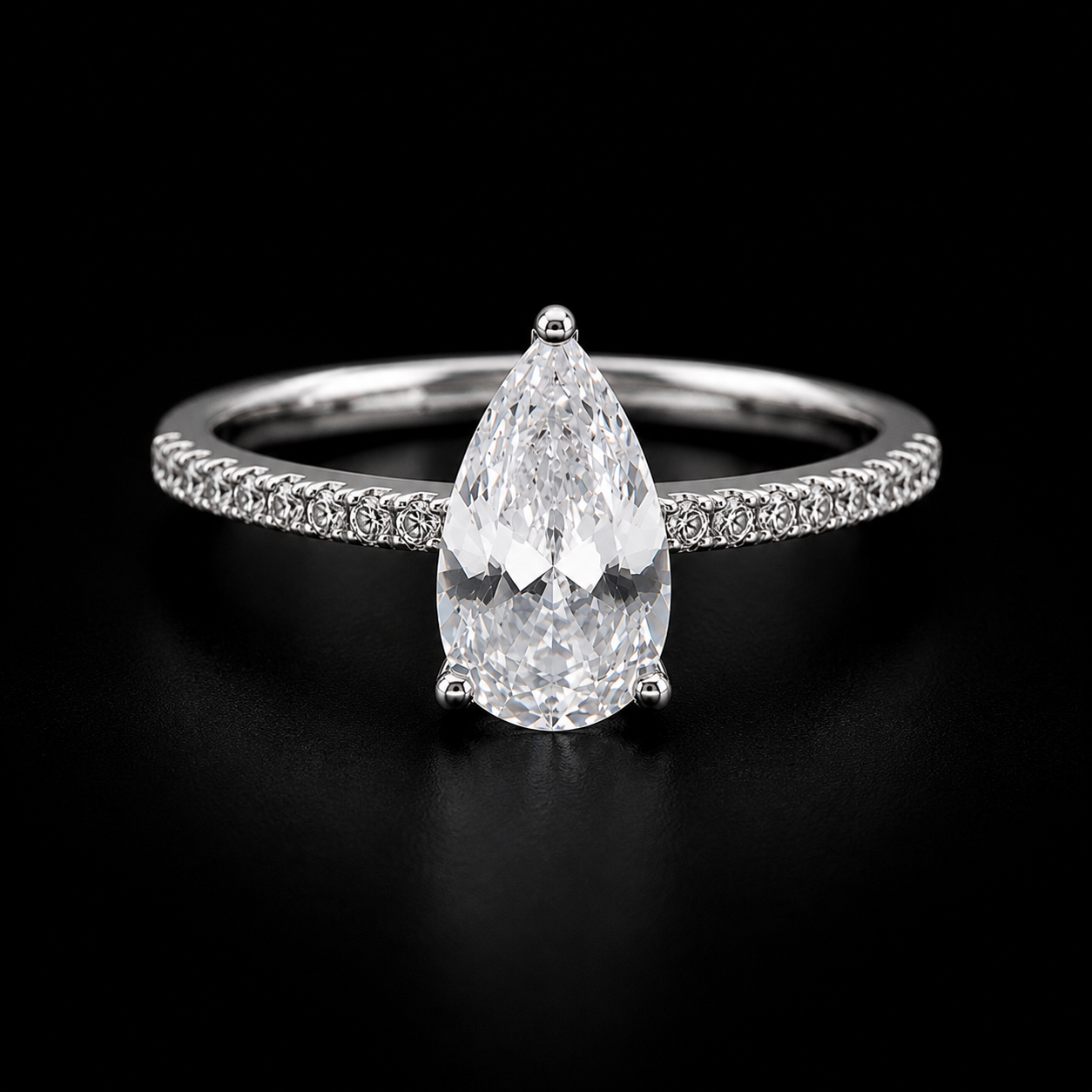 Elegant Pear-Cut Solitaire Band