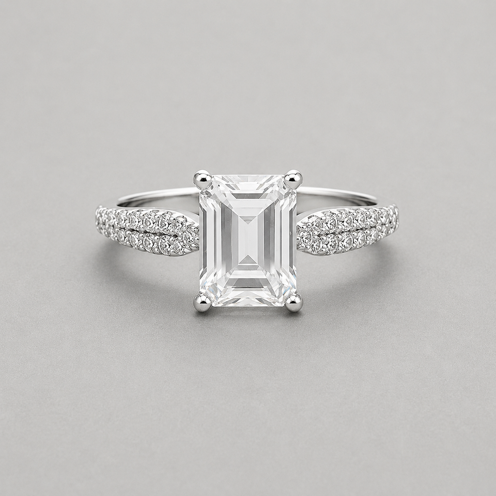 Modern Tapered Emerald-Cut Ring