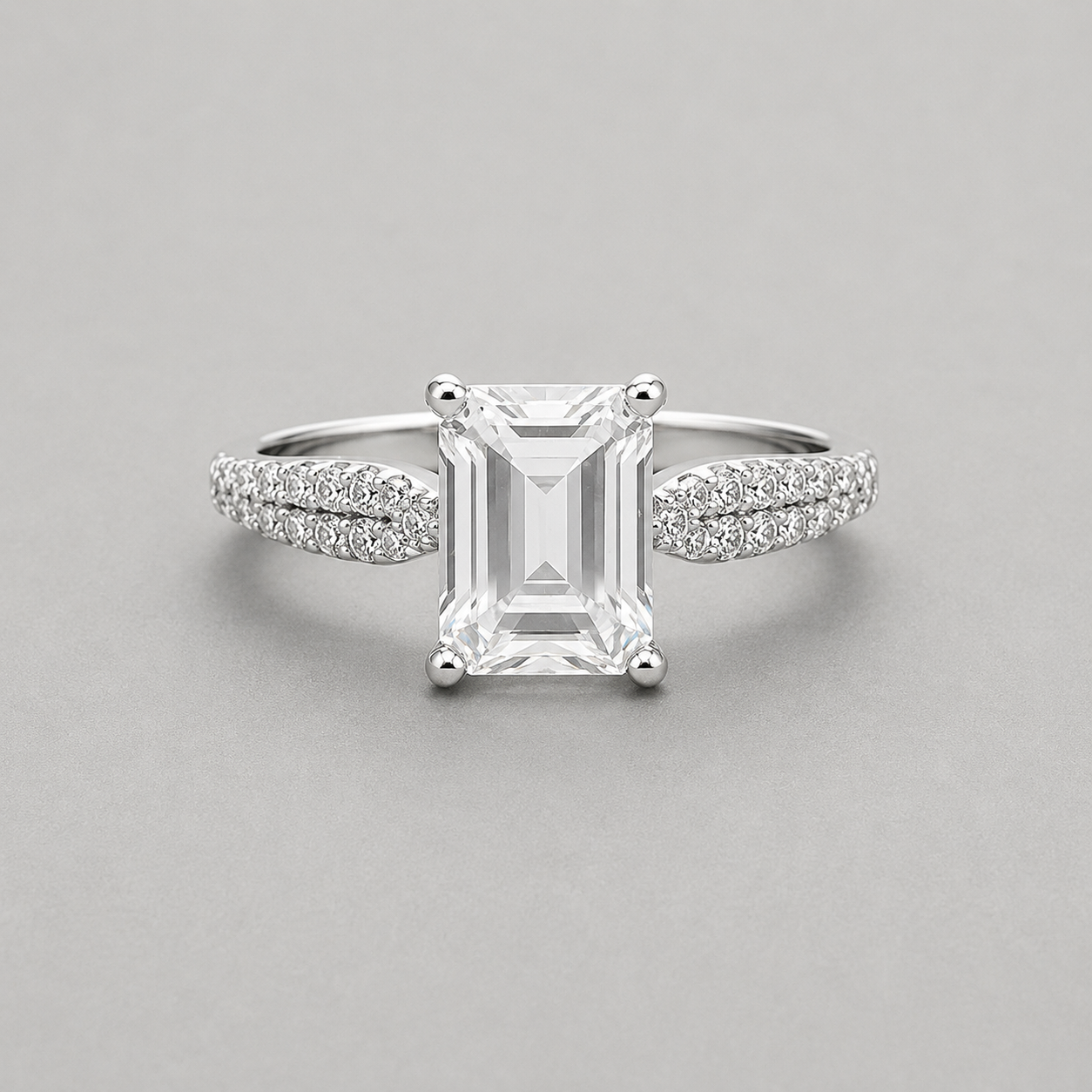 Modern Tapered Emerald-Cut Ring