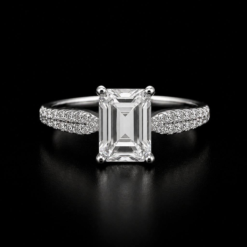 Modern Tapered Emerald-Cut Ring