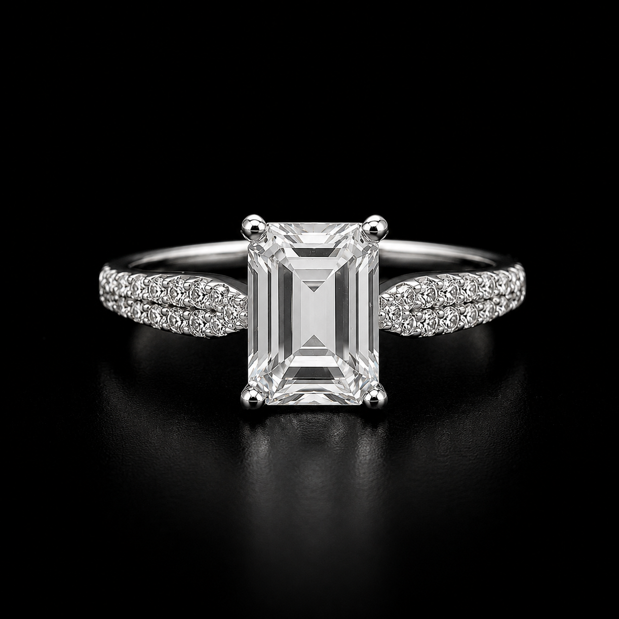 Modern Tapered Emerald-Cut Ring