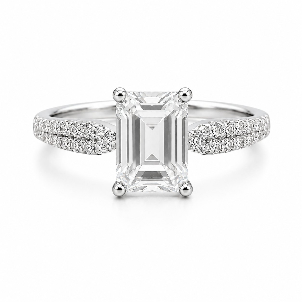 Modern Tapered Emerald-Cut Ring