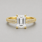 Modern Tapered Emerald-Cut Ring - Gold