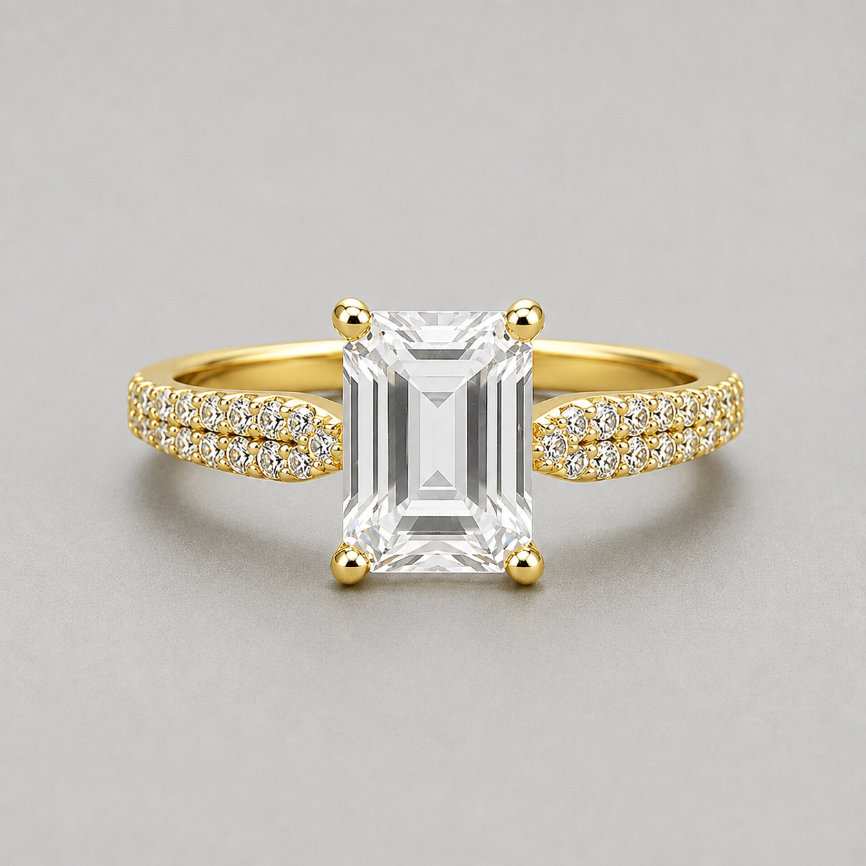 Modern Tapered Emerald-Cut Ring - Gold