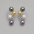 Multicolor Pearl & Crystal Cluster Drop Earrings