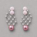 Pink Pearl Zircon Drop Earrings