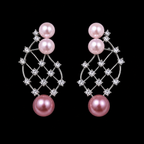Pink Pearl Zircon Drop Earrings