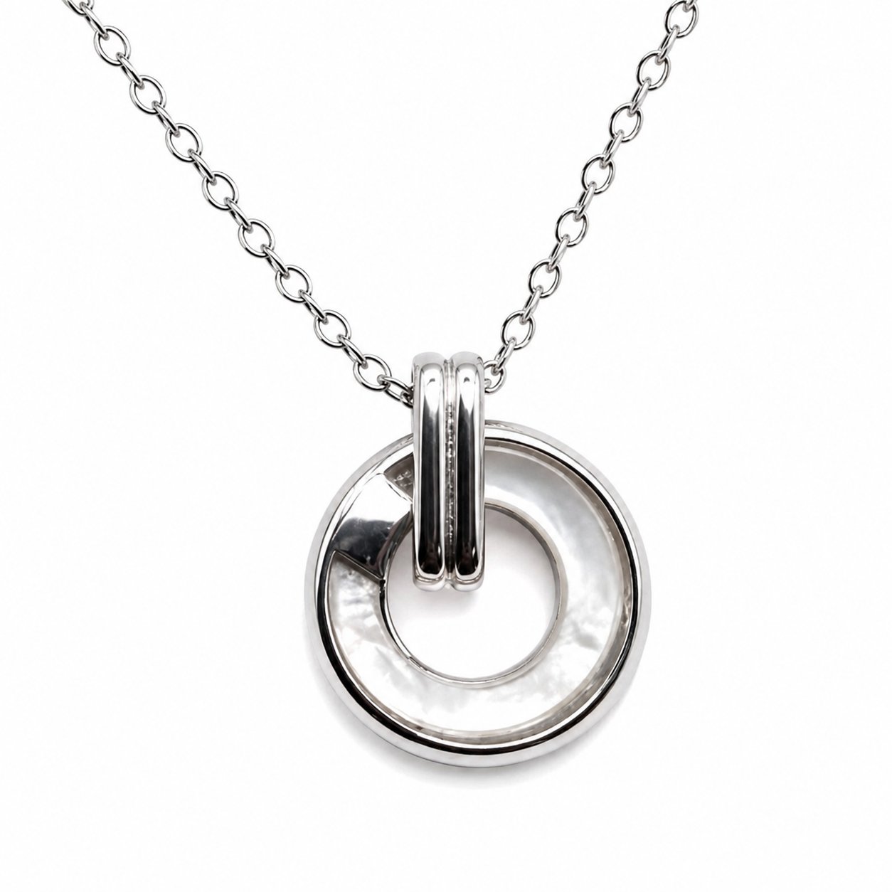 Round Circle Pendant Necklace for Women