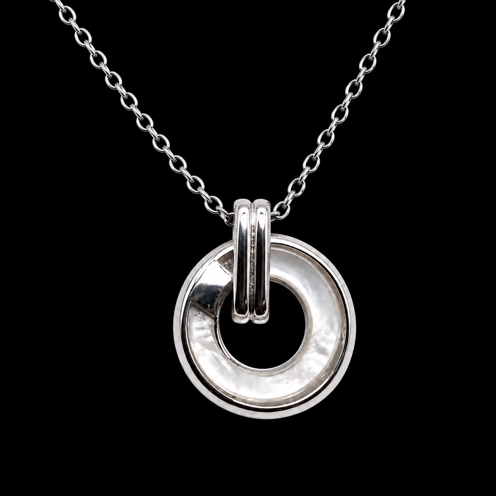 Round Circle Pendant Necklace for Women