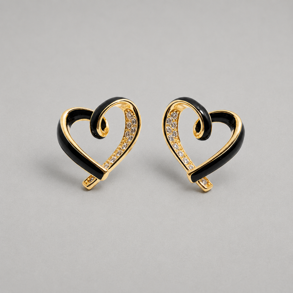 Timeless Crystal Heart Stud Earrings