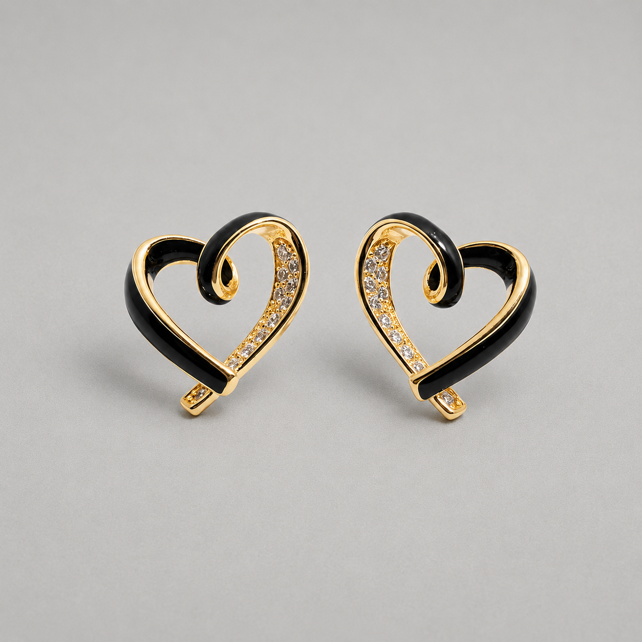 Timeless Crystal Heart Stud Earrings