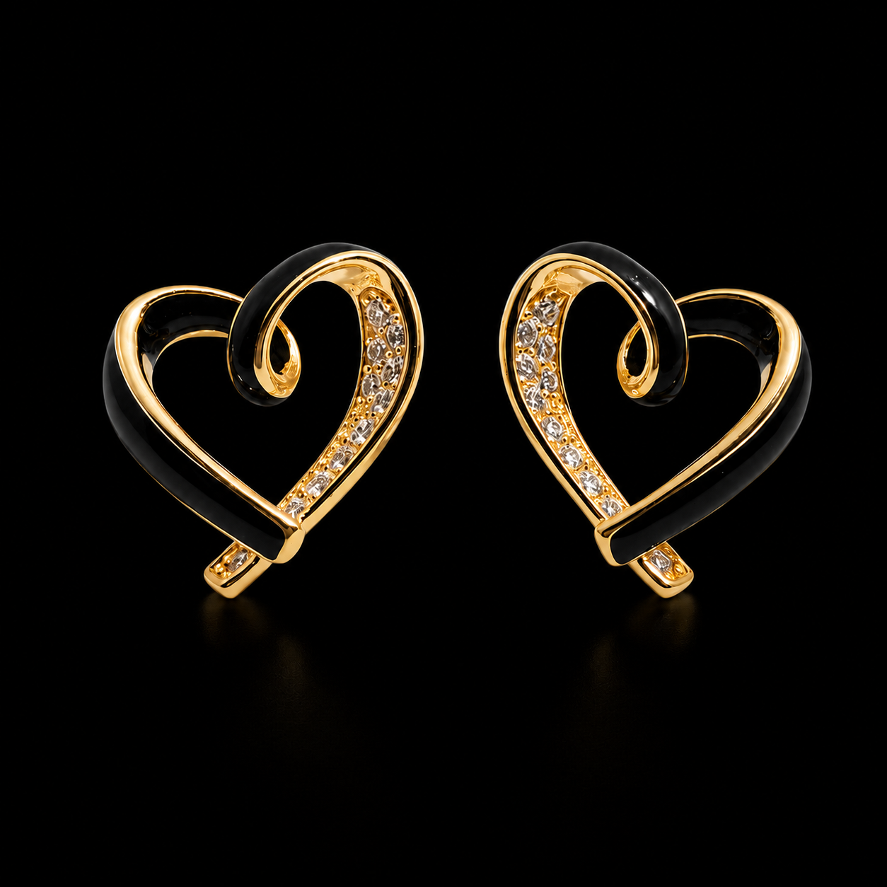 Timeless Crystal Heart Stud Earrings