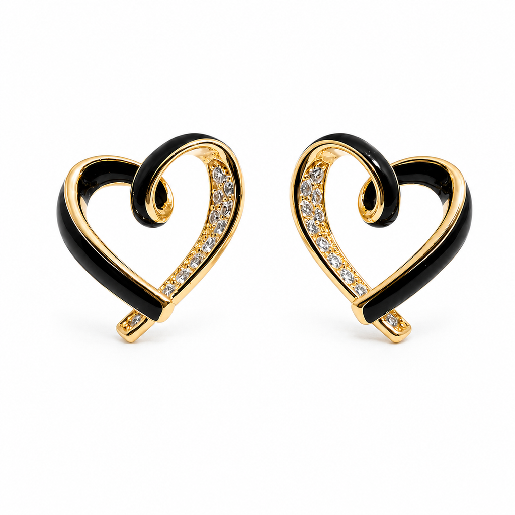Timeless Crystal Heart Stud Earrings
