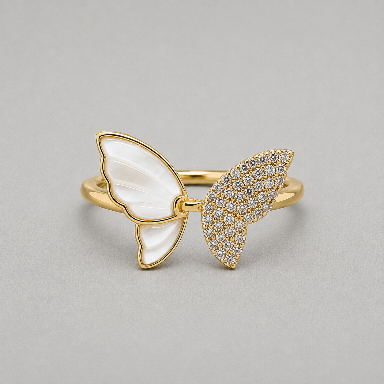 Modern Golden Shell Butterfly Ring