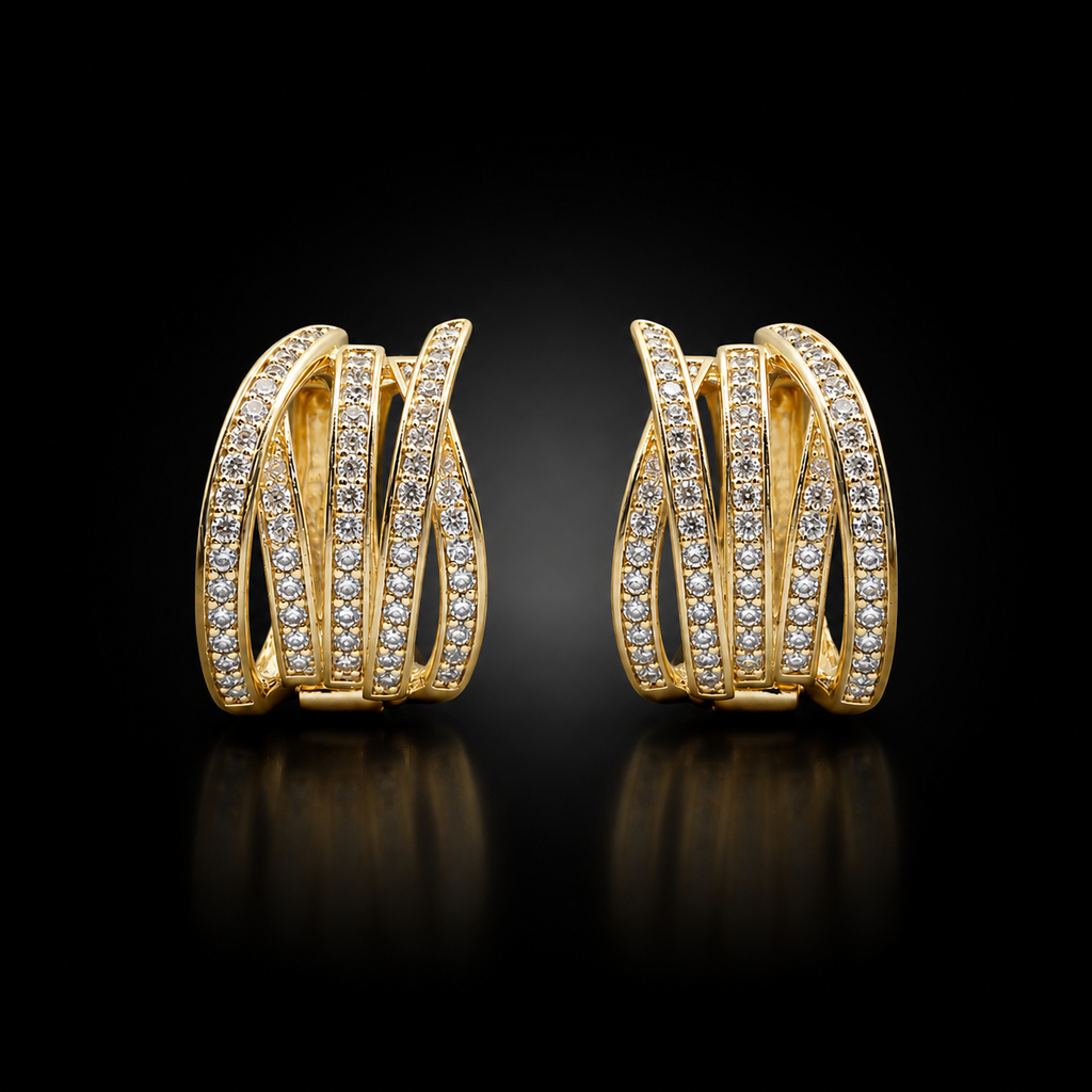 Shimmering Gold Layered Hoop Earrings