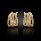 Shimmering Gold Layered Hoop Earrings