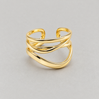 Modern Gold Architectural Statement Ring