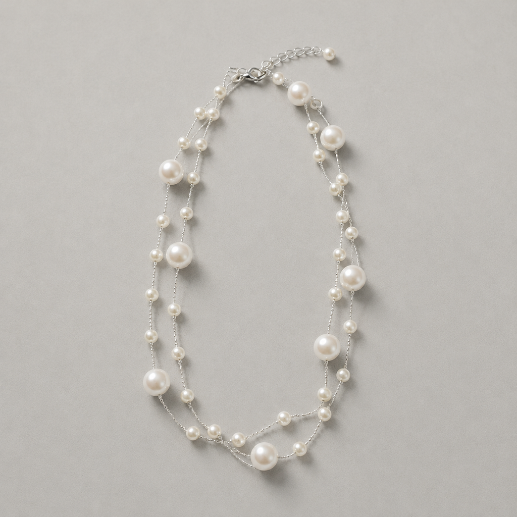 Sleek Silver-Toned Station Necklace