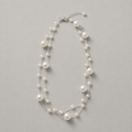 Sleek White-Toned Station Necklace