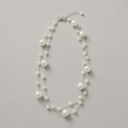 Sleek Silver-Toned Station Necklace