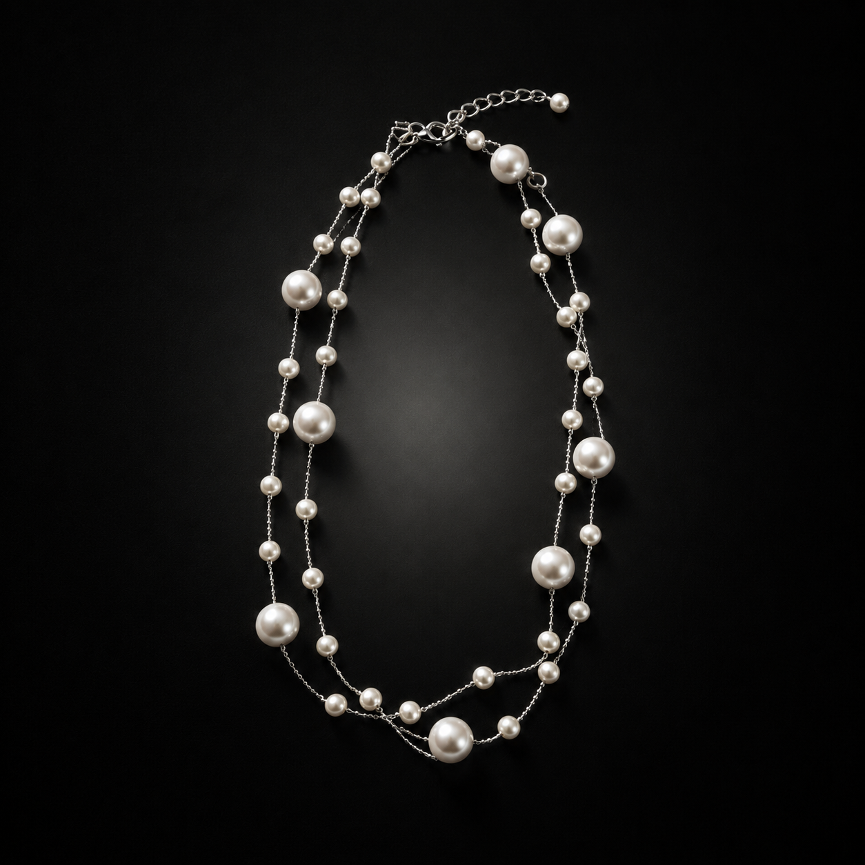 Sleek Silver-Toned Station Necklace