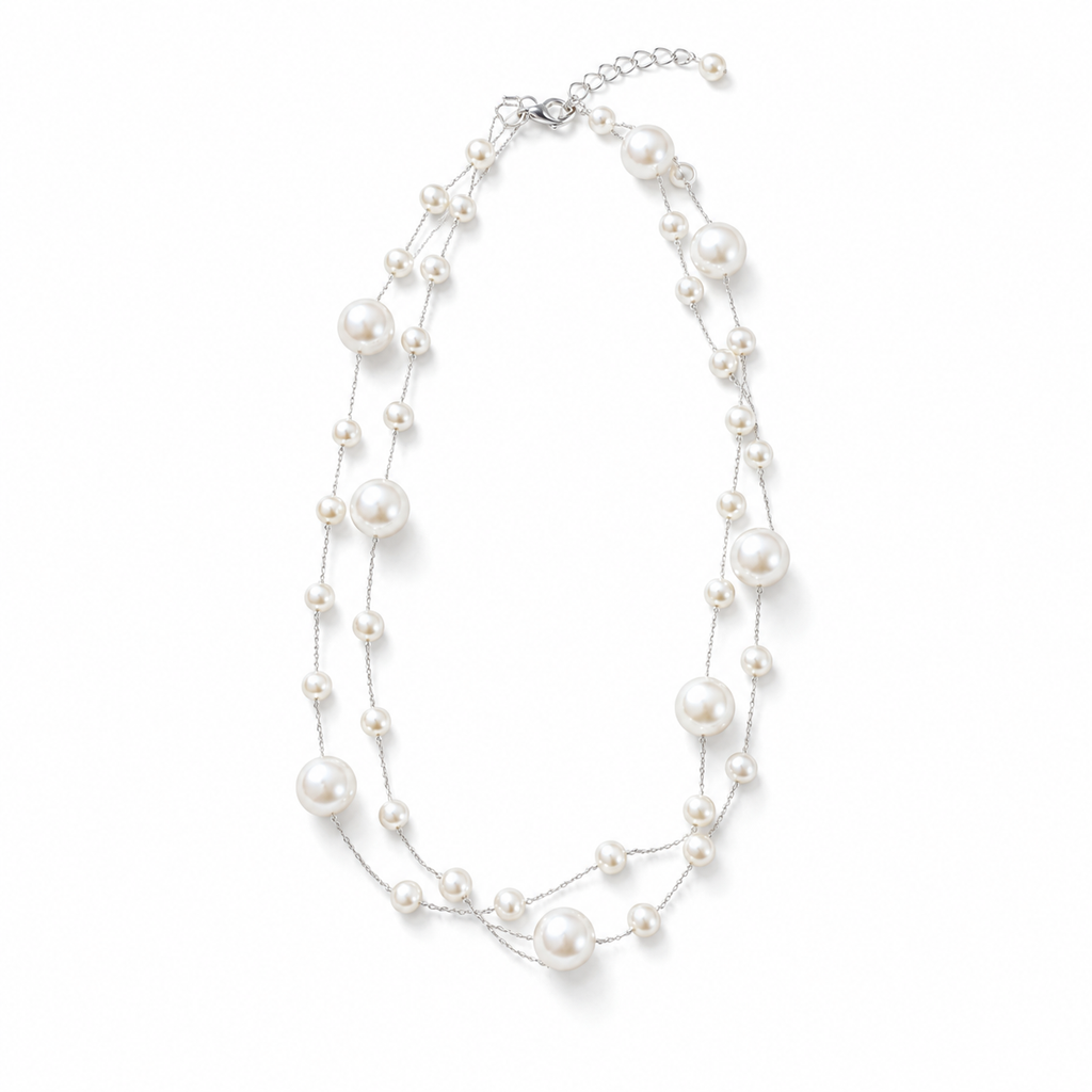 Sleek Silver-Toned Station Necklace