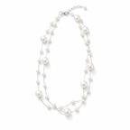 Sleek Silver-Toned Station Necklace