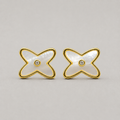 Elegant Shell Inlay Gold Studs