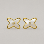Elegant Shell Inlay Gold Studs