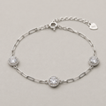 Sterling Silver Triple Halo Bracelet