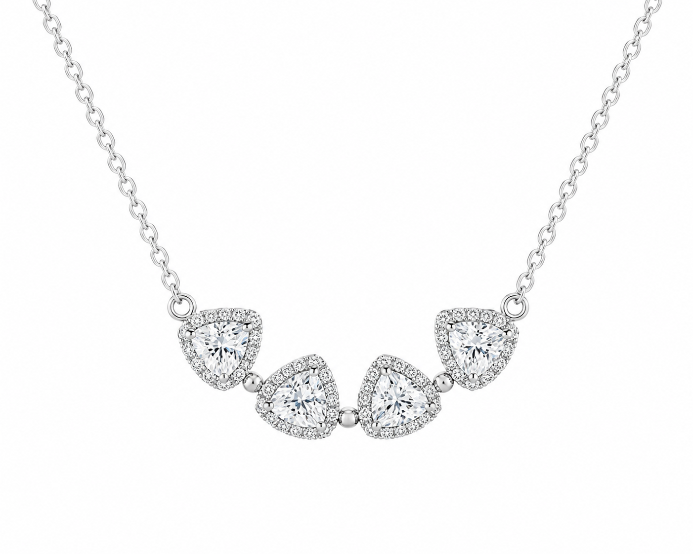 Reversible Clover Pendant Necklace - Silver & White