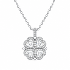 Reversible Clover Pendant Necklace - Silver & White